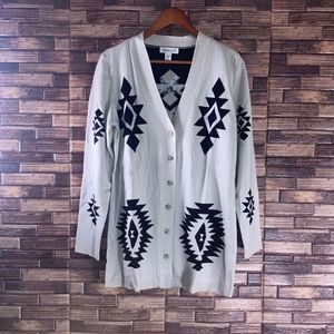 NWOT Womens Coldwater Creek Santa Catalina Cardigan Small Cream & Black